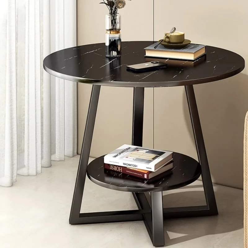 Elegant Marble Effect Side Table - Image 2