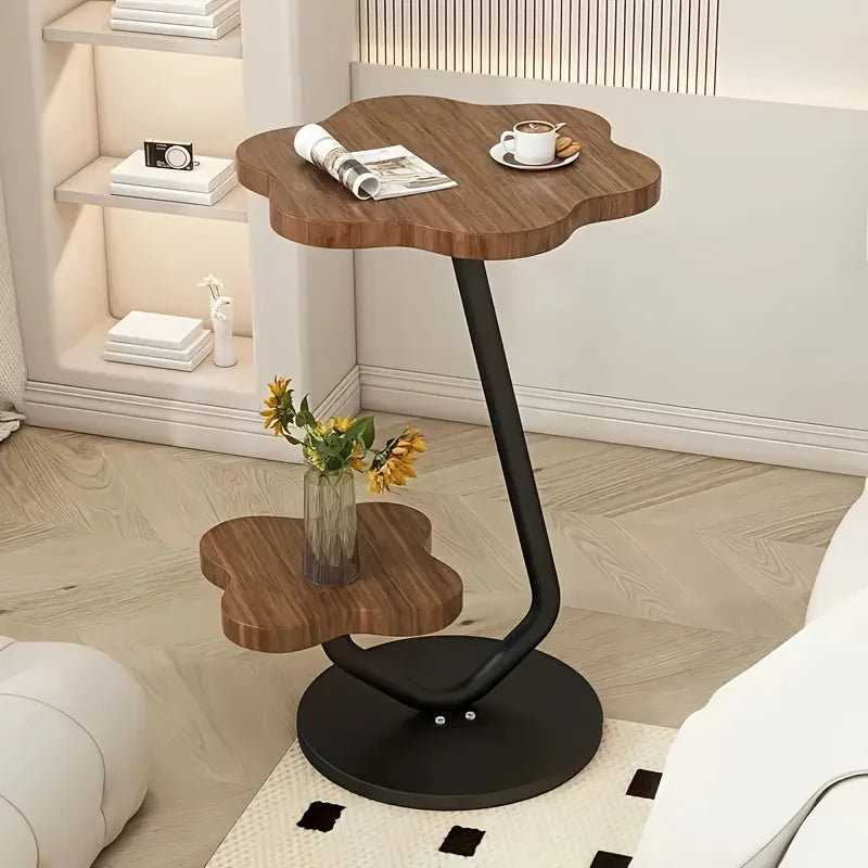 Stylish Floral Design End Table with Storage - Image 4