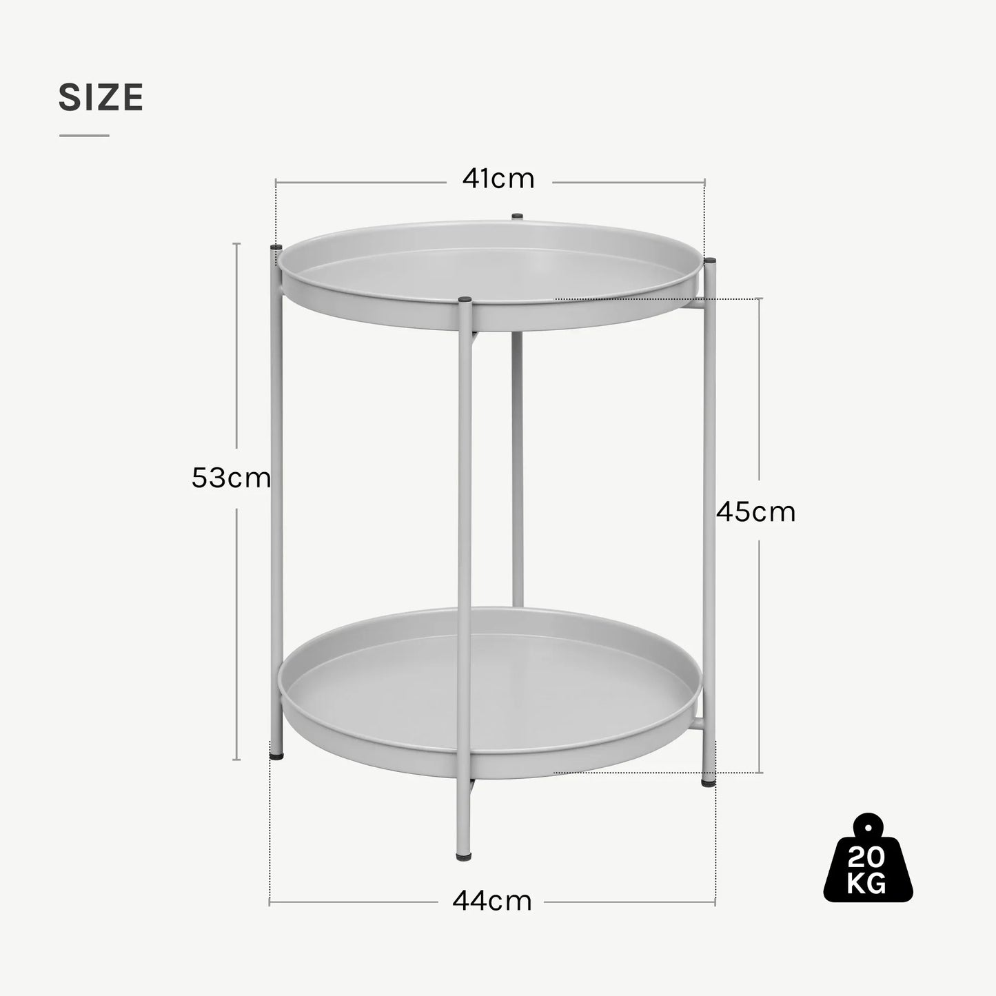 Stylish Round Metal Side Table with Storage - Image 6
