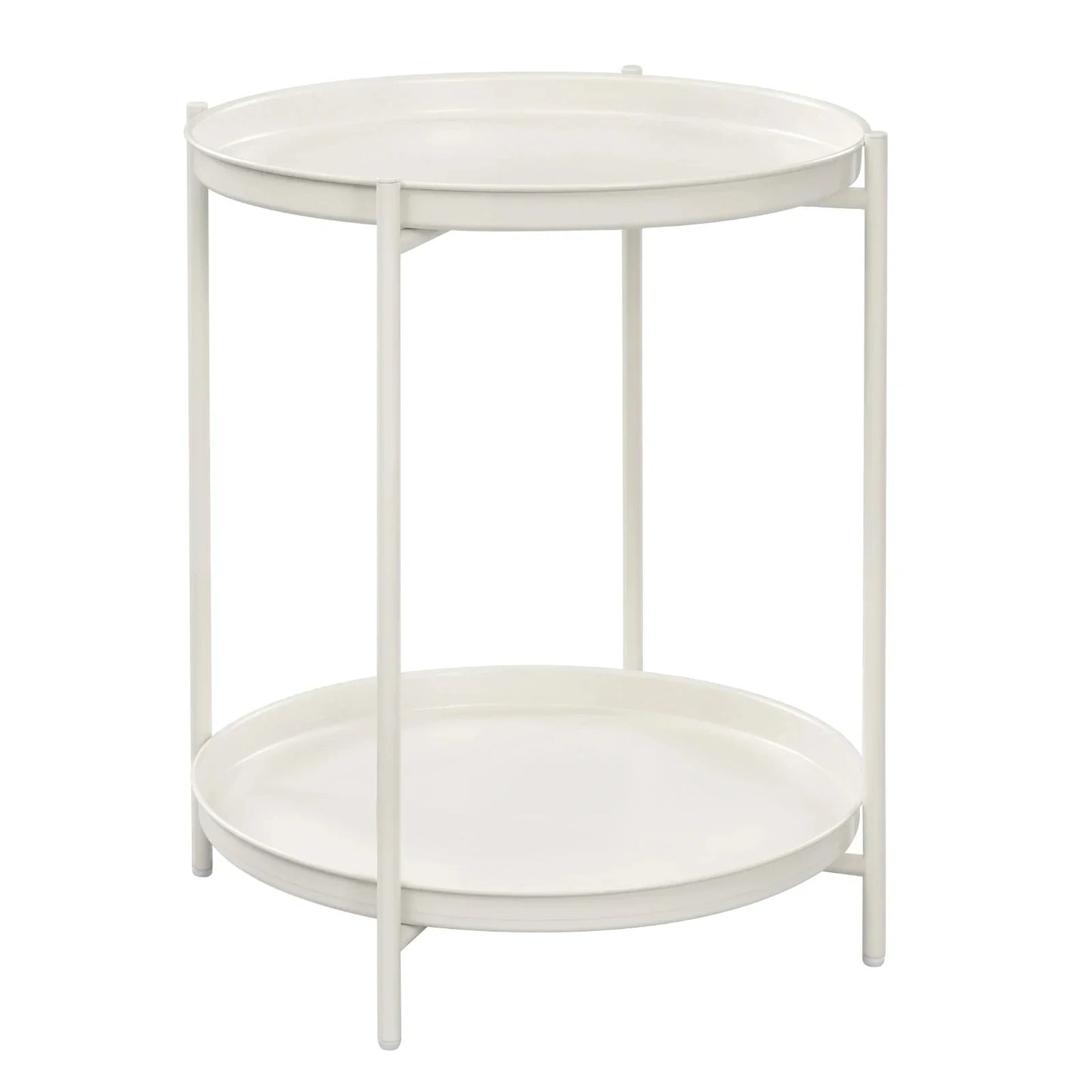 Stylish Round Metal Side Table with Storage - Image 9