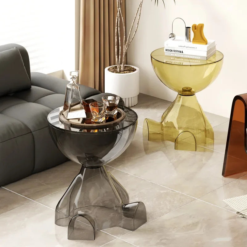 Transparent Space-Saving Side Table for Modern Interiors - Image 1