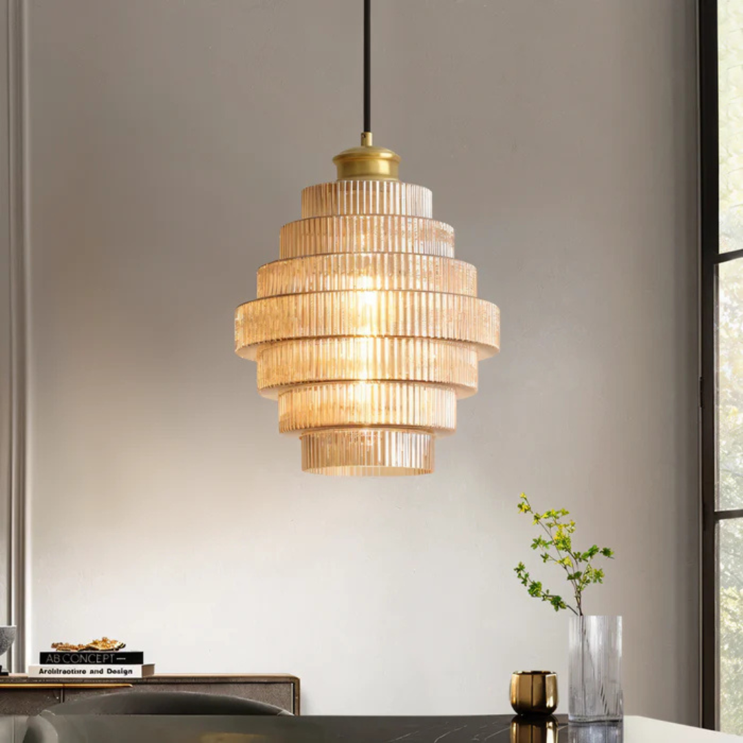 Elegant Retro Glass Ceiling Light Fixture - Image 1
