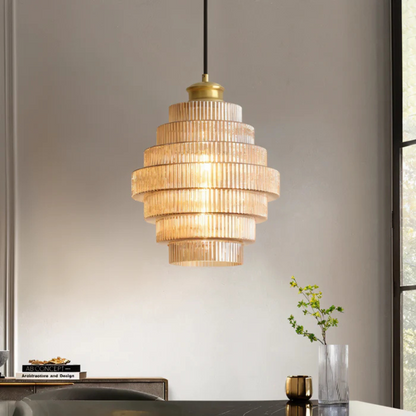 Elegant Retro Glass Ceiling Light Fixture - Image 1