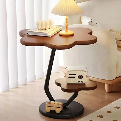 Stylish Floral Design End Table with Storage - Image 1