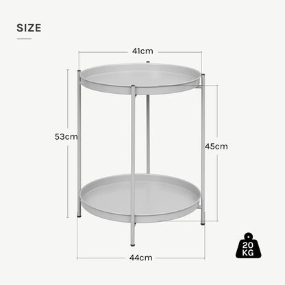 Stylish Round Metal Side Table with Storage - Image 6
