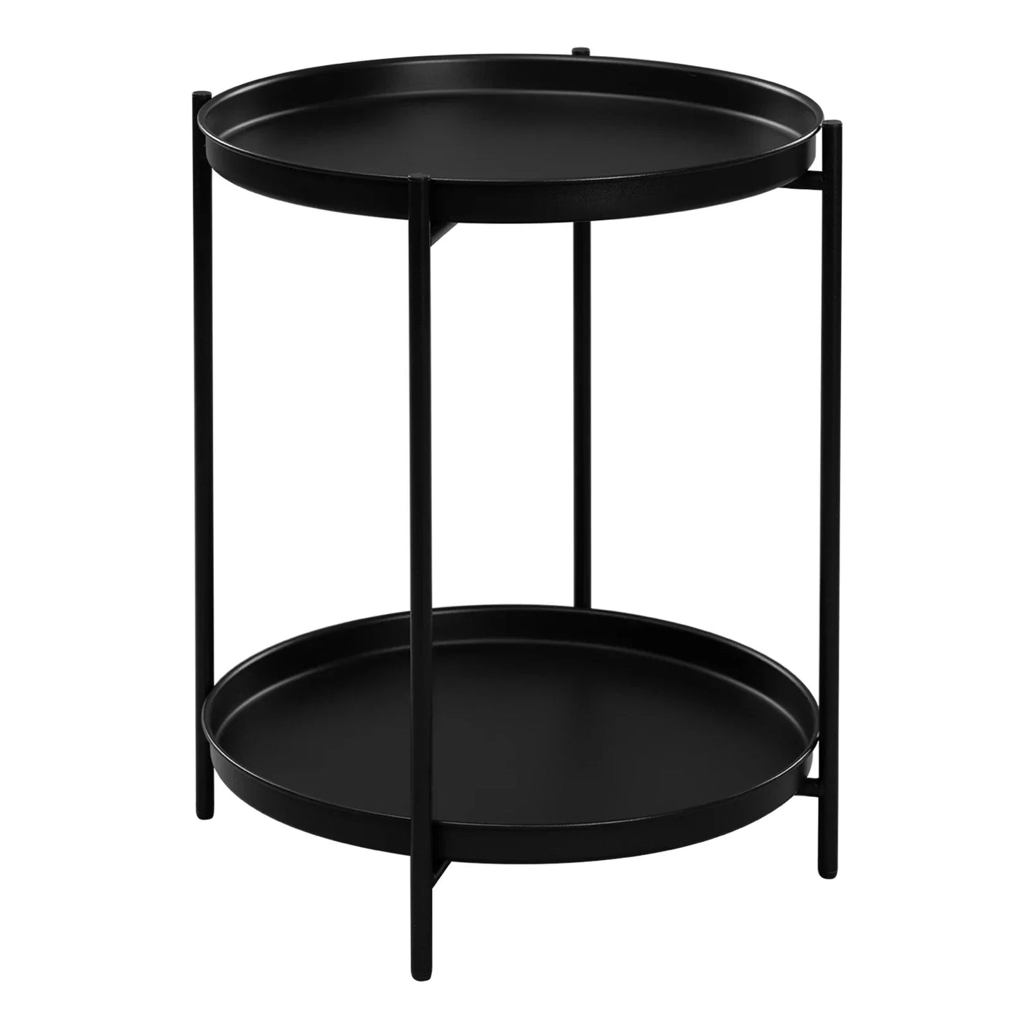 Stylish Round Metal Side Table with Storage - Image 7