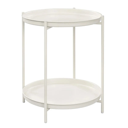 Stylish Round Metal Side Table with Storage - Image 9