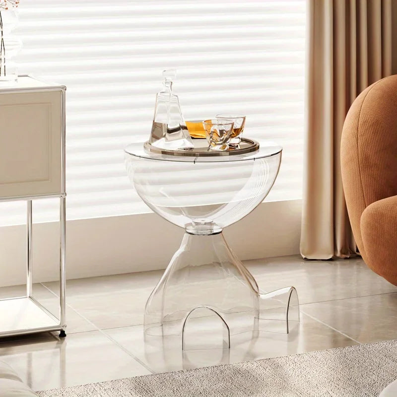 Transparent Space-Saving Side Table for Modern Interiors - Image 3